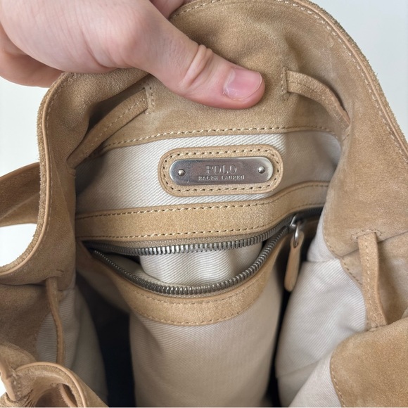 Polo Ralph Lauren Fringe Suede Hobo Shoulder Bag Leather Western Purse - Picture 6 of 12